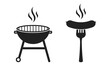 © Yana - Bbq grill and sausage icon vector isolated on white background