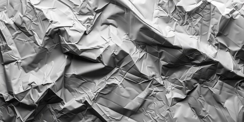 Poster - Black and white photo of crumpled paper