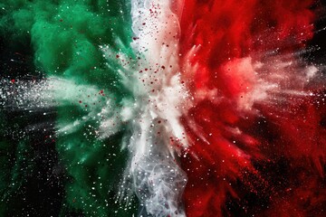 Poster - A bright burst of colorful smoke from fireworks, suitable for celebrations or dramatic scenes