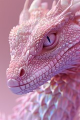 Poster - A close-up shot of a pink lizard's face, ideal for use in wildlife or nature-themed projects