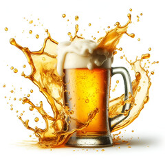 Beer splash isolated on white background