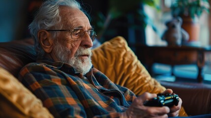Aufkleber - A person relaxing on the couch with a remote control