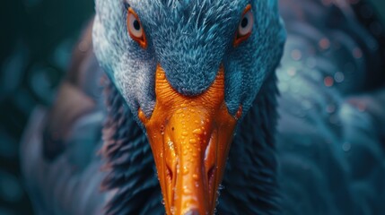 Canvas Print - Close up photo of a duck's face with blurred background