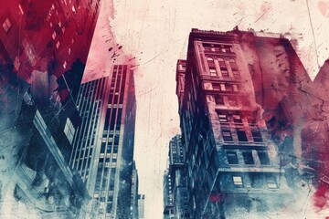 Poster - Urban landscape featuring tall buildings and urban architecture