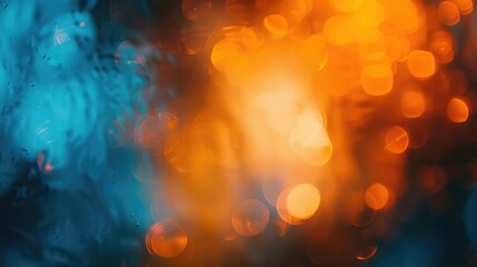 Poster - A blurred image of a window with raindrops creating a sense of atmosphere, ideal for use in mood-setting scenes or as a subtle background