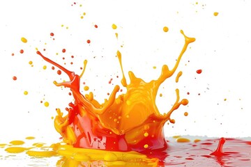 Poster - A fresh orange juice splash on a clean white surface