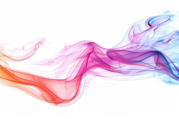 Poster - A photograph of colorful smoke filling the air above a white background