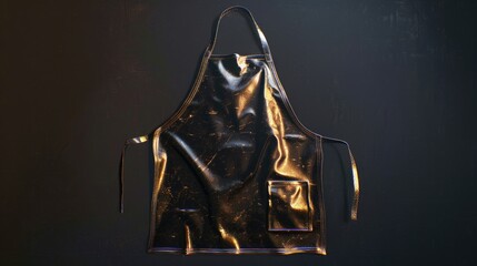 Aufkleber - A worn leather apron hangs on a rustic wall, with a hint of industrial texture