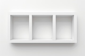 Sticker - White shelf with three empty spaces ready for storage or display