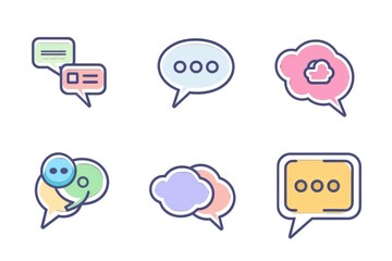 Poster - A collection of different colored speech bubbles