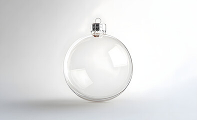 blank glass christmas ball for tree mock up, isolated