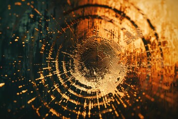 Aufkleber - A close-up view of a circular object sitting on a surface