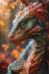 Poster - A close-up view of a detailed dragon statue