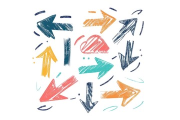 Poster - A drawing of arrows pointing in various directions