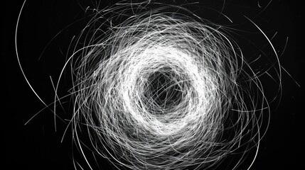 Poster - A close-up shot of a black and white spiral pattern