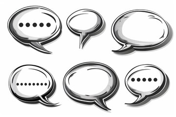 Aufkleber - A collection of four different types of speech bubbles, ideal for illustration or design projects