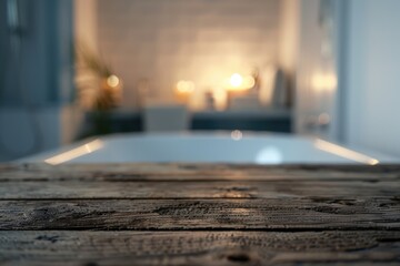 Poster - A bath tub sits next to a window in a bathroom, ideal for natural light and views