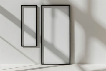 Aufkleber - A mirror sitting on top of a white wall, simple and clean design