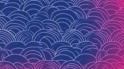 Sticker - Abstract Gradient Pattern with White Curved Lines