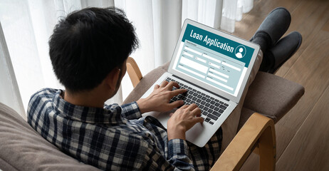 Wall Mural - Online loan application form for modish digital information collection on the internet network