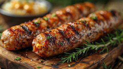 Wall Mural - Grilled Sausage with Rosemary