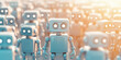 © dinastya - Wallpaper background lots of robots. Texture pattern with a group of small robots.
