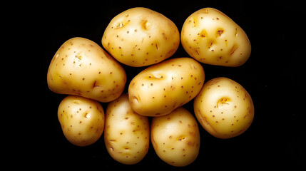 Wall Mural - Raw potatoes top view