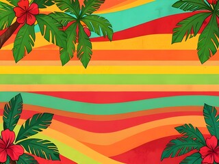 Poster - Tropical Paradise: Vibrant Colors & Lush Greenery