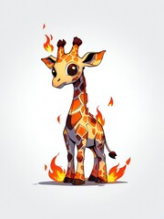 Fiery Giraffe Illustration