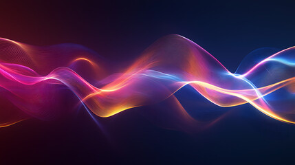 Wall Mural - glowing multicolor light waves abstract art