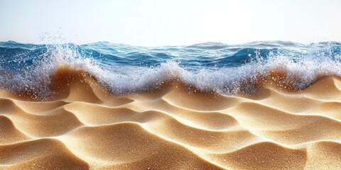 Wall Mural - Ocean Waves Crashing on Sandy Beach