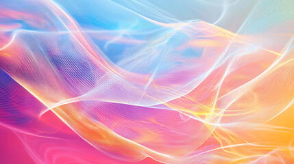 Wall Mural - vibrant neon waves abstract art background