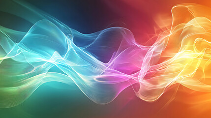 Wall Mural - Colorful Light Waves Abstract Background