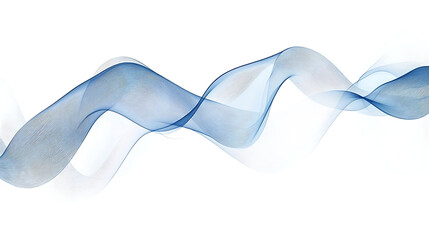 Wall Mural - flowing blue abstract waves on white background