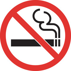 no smoking sign. smoking prohibited symbol of a cigarette in a crossed circle.