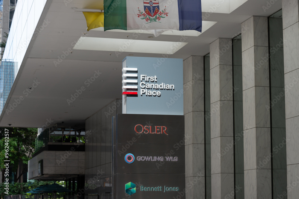 pylon sign at First Canadian Place 100 King Street West in downtown ...