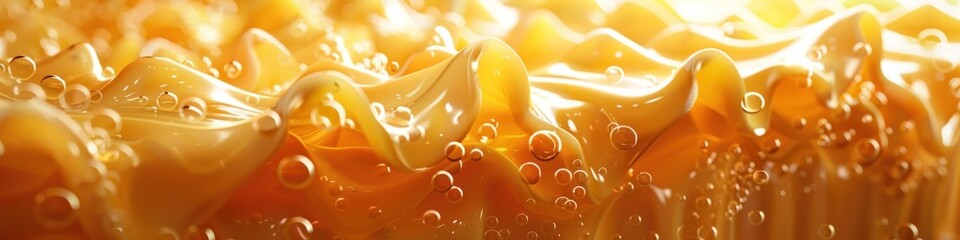 Delectable golden honeycomb with dripping honey nectar in close up view showcasing the intricate natural texture and pattern of this sweet viscous liquid