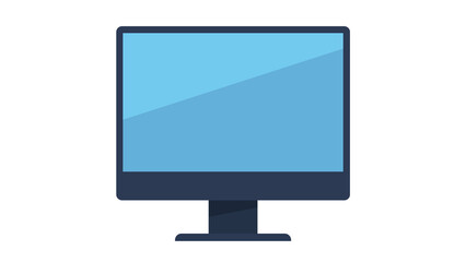 Fototapete - Front facing monitor in flat style. Visible monitor screen. Flat design illustration. 