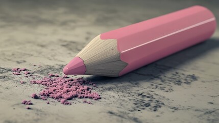 Poster - Conceptual image of a pink eraser gently removing pencil marks from a sheet of plain paper representing the idea of correction refinement and creative possibilities