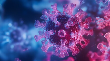 Aufkleber - Detailed holographic display showcasing the intricate molecular structure of the Monkeypox virus providing a comprehensive visual aid for medical professionals researchers