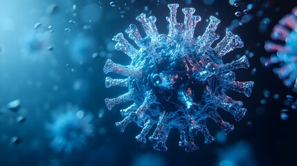 Aufkleber - Holographic 3D visualization of the molecular structure and genetic makeup of the monkeypox virus designed for medical research disease diagnosis and healthcare applications
