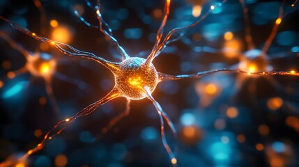 Poster - holographic visualization of a neural network model and its components showcasing the intricate stru