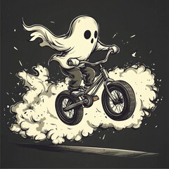 Canvas Print - Ghostly BMX Rider