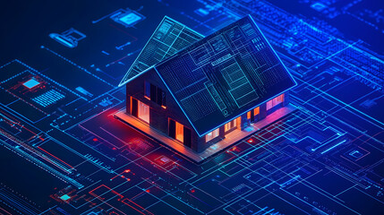 blueprint of house and Smart Home Technology