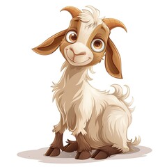 Wall Mural - Goat Wood element animal cartoon isolated whitebackground 16:9