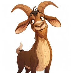 Wall Mural - Goat Wonder emotion fantasy animal cartoon isolated whitebackground