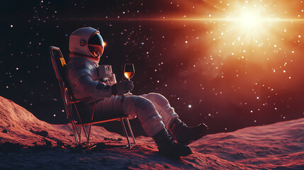 Wall Mural - person sitting on a rock
