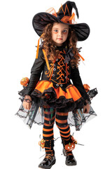 Kid with halloween costume transparent background