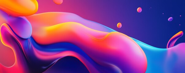 Energetic splashes of bright colors in a minimalist design, futuristic smooth gradients, simple geometric forms, perfect for modern and dynamic design