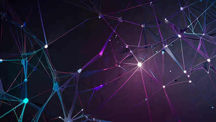 Wall Mural - abstract spider web background with chaotic, overlapping strands that form geometric patterns